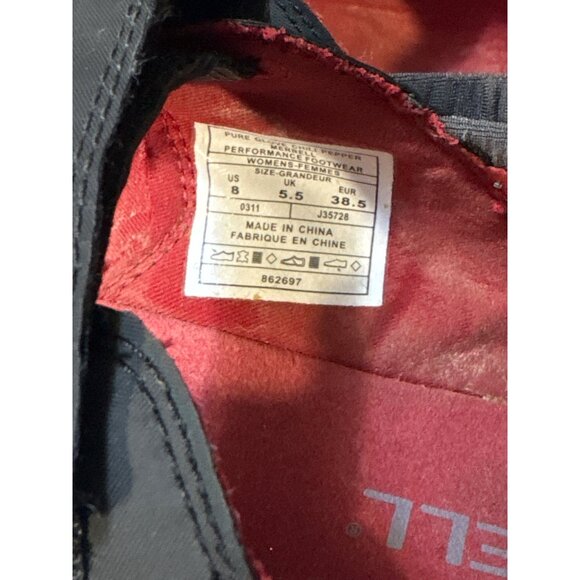 Merrell Womens Barefoot Shoes Size 8 Red & Gray Vibram Sole Strap - Picture 2 of 7